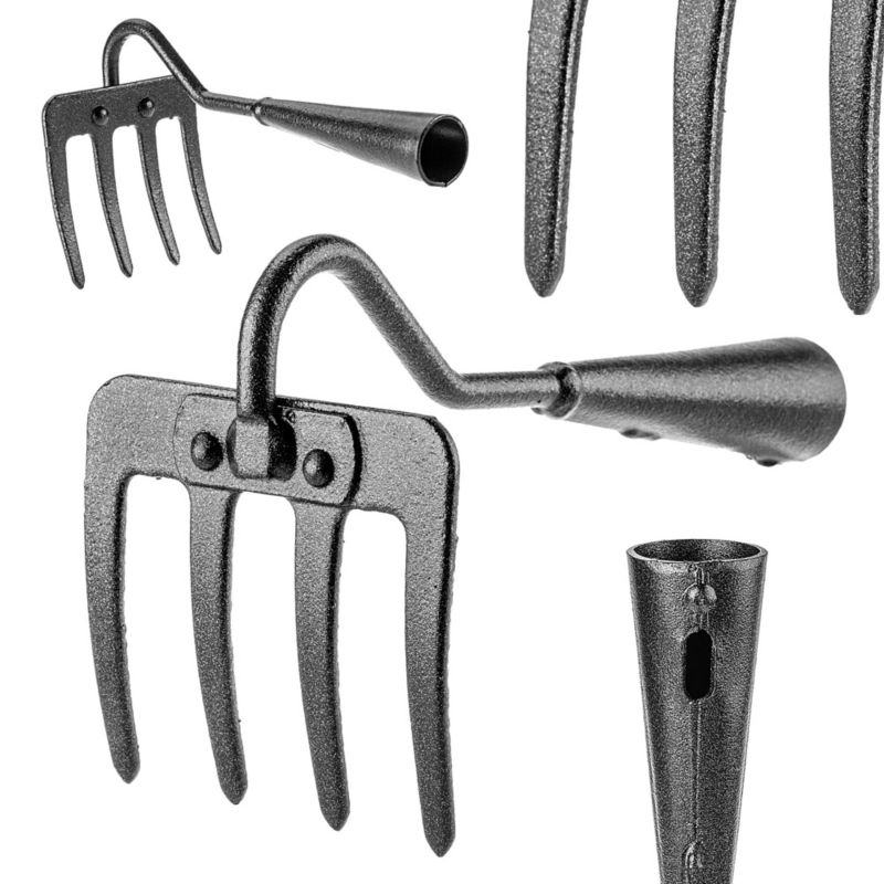 Grabki KADAX Do Aeracji Ogrodowe 3-Zębne Stalowe Ogrodnicze Spulchniacz małe 1szt.