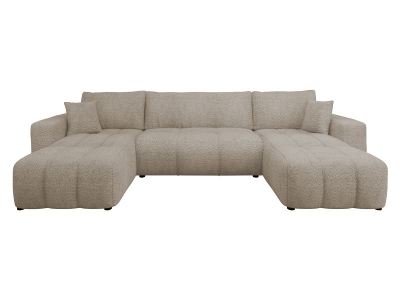 Narożnik MIRJAN 24 z funkcją spania Furyn U srebrnoszara bukla 1 szt.