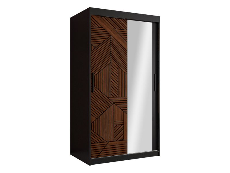 Szafa MIRJAN 24 Marsylia II 100 z szufladami czarny mat/orzech ciemny 1 szt.