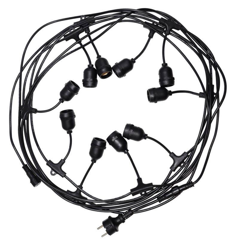 Girlanda Edo ogrodowa do żarówek Danda 10xE27 10m IP54 wodoodporna czarna 1 szt.