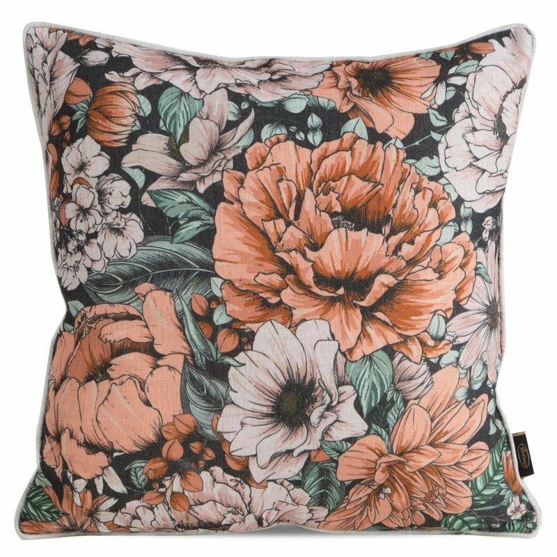 Poszewka Len/16 Eurofirany dekoracyjna 45x45 cm Kwiaty 1 szt.