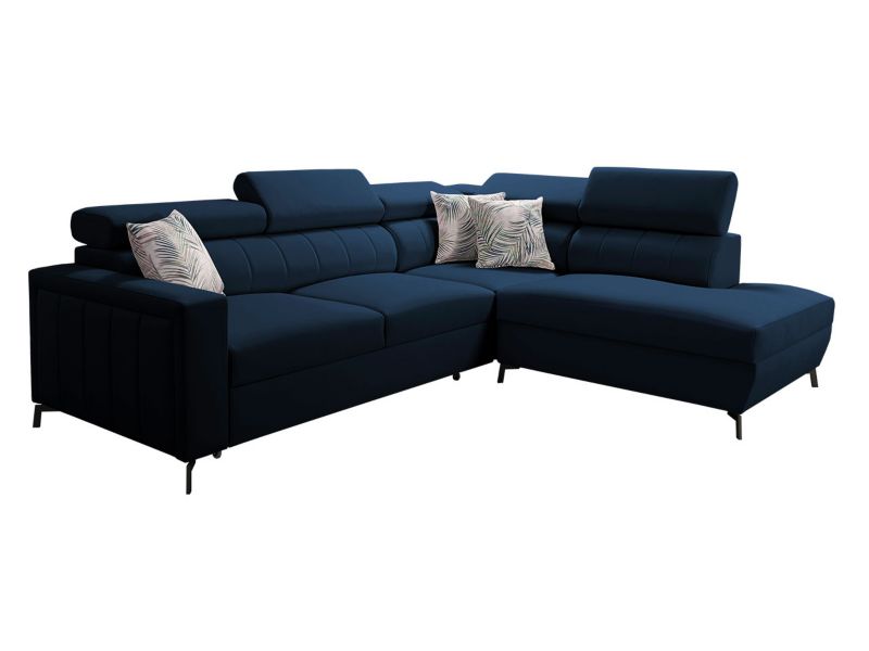 Narożnik MIRJAN 24 z funkcją spania Baltico III Mini prawy granatowy/wzór w liście 1 szt.