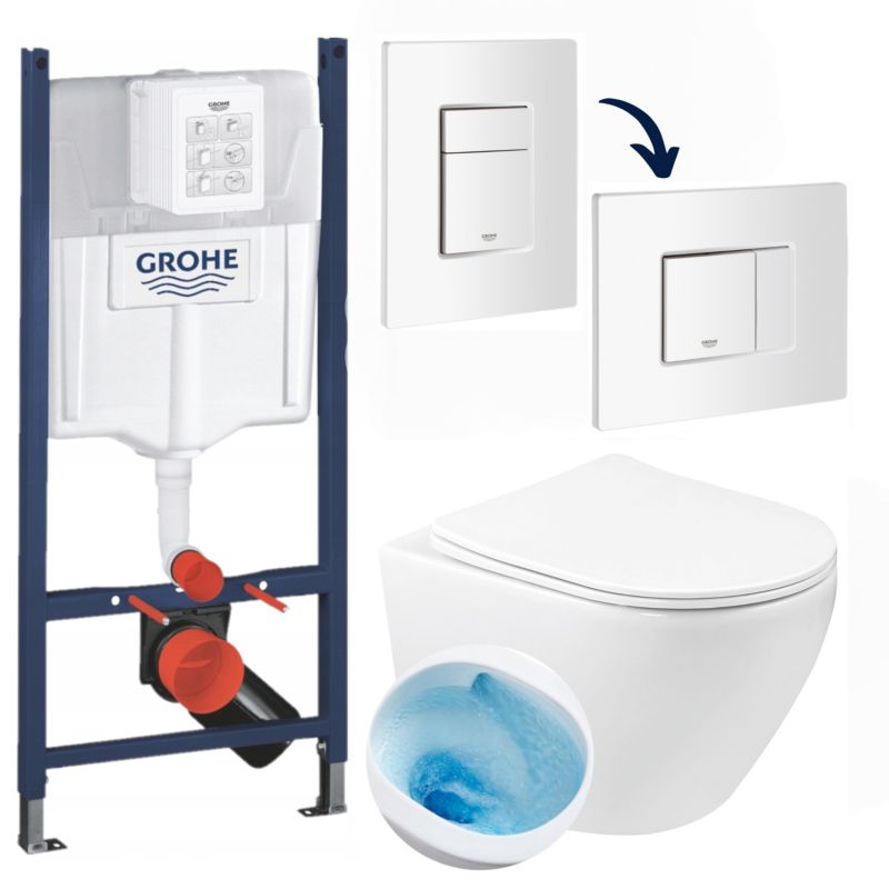 Miska Domotechnika z systemem tornado ze stelażem Geberit i przyciskiem 1szt