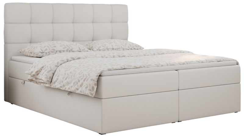 Łóżko kontynentalne MKS Meble ERNI 180x200 H4 Biały ecoskóra 1szt.