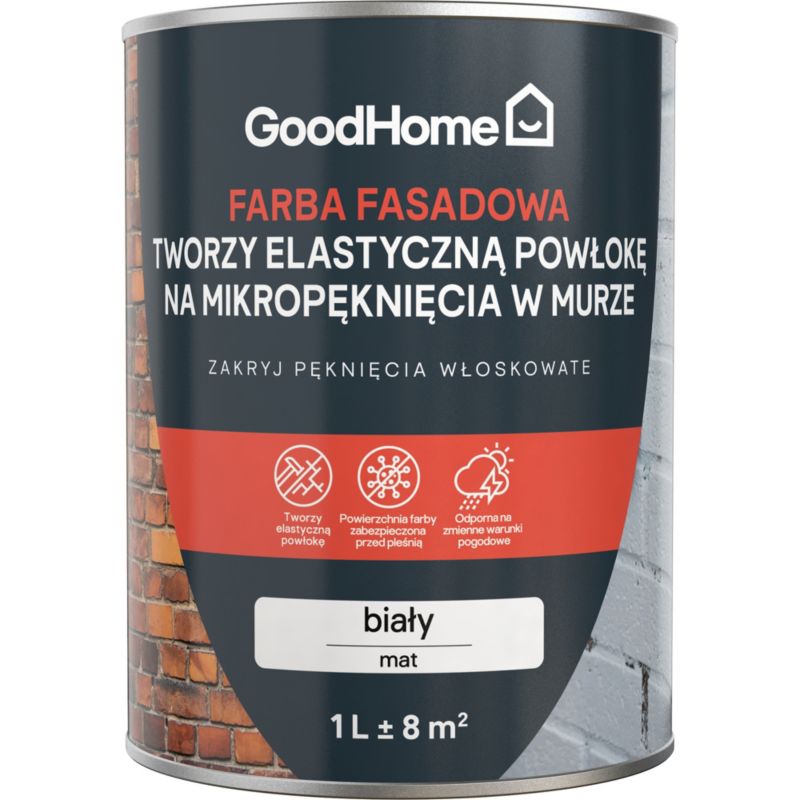 Farba fasadowa GoodHome na mikropęknięcia biała 1 l
