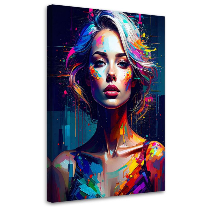 Obraz do salonu sypialni Feeby Kolorowy Portret Kobiety 40x60cm 1szt