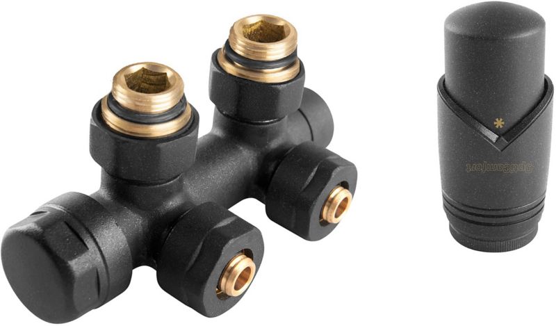 Zestaw termostatyczny duoplex antracyt