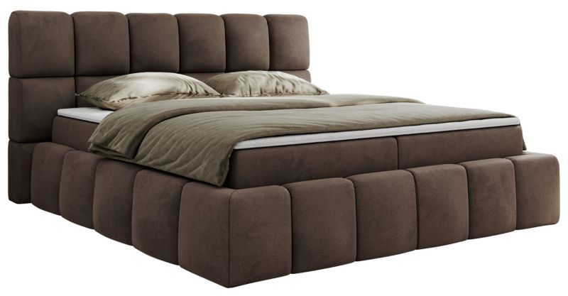 Łóżko kontynentalne MKS Meble NIRA 180x200 H3 brązowy welwet 1szt.