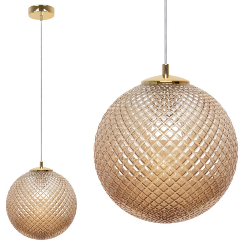 Lampa sufitowa wisząca Light Home LH Cannes 1x E27 60W klosz 25cm miodowy 1szt.