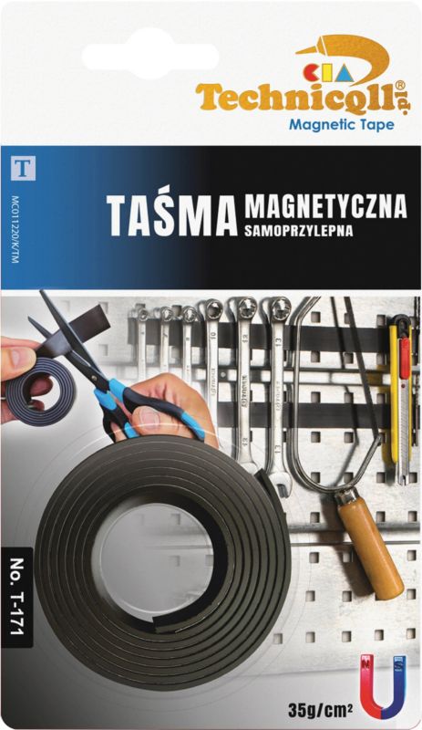 Taśma samoprzylepna magnetyczna Technicqll 20 mm x 1 m