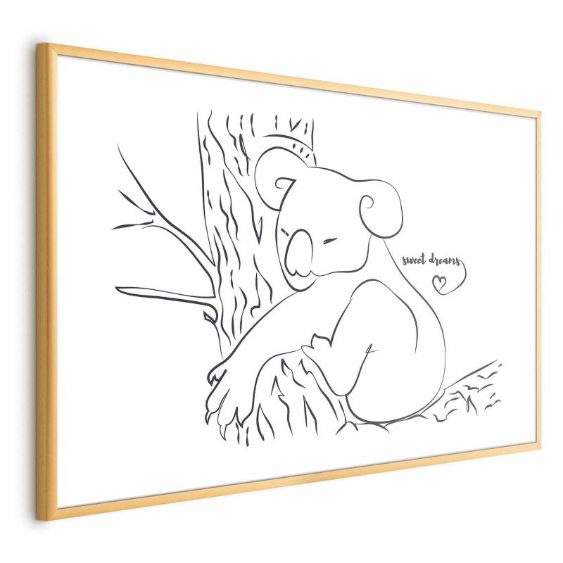Plakat Artgeist Śpiący koala 60x40 cm z ramą złotą 1 szt