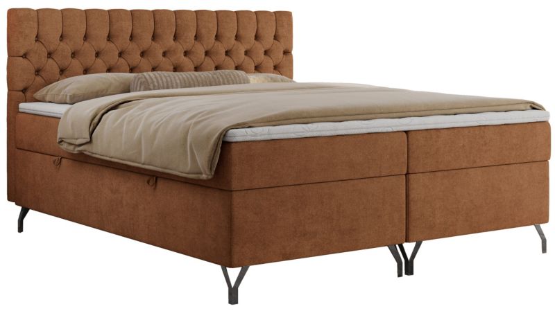 Łóżko kontynentalne MKS Meble GRIMALDI 120x200 H4 Pomarańczowy struktura 1szt.