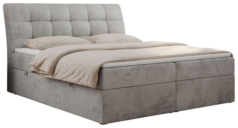 Łóżko kontynentalne MKS Meble DIEGOS 140x200 H4 Jasnoszary welvet 1szt.