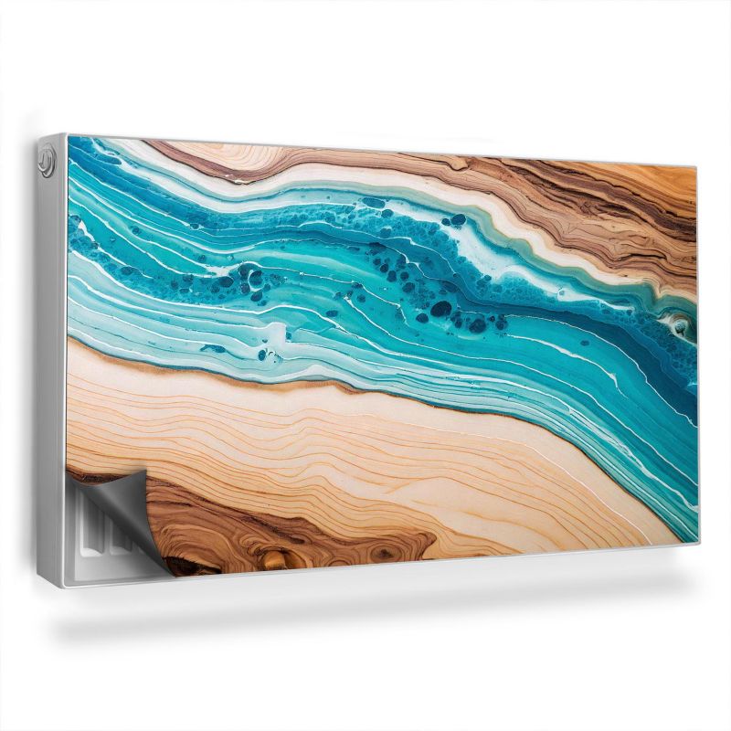 Dekoracyjna osłona mata na kaloryfer Wallfluent 110x60 cm Żywica w błękicie 1 szt.