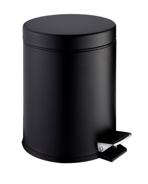 Kosz na śmieci Stella Standard 5L stal nierdzewna czarny mat z pedałem i wolnoopadająca pokrywka 1 szt.