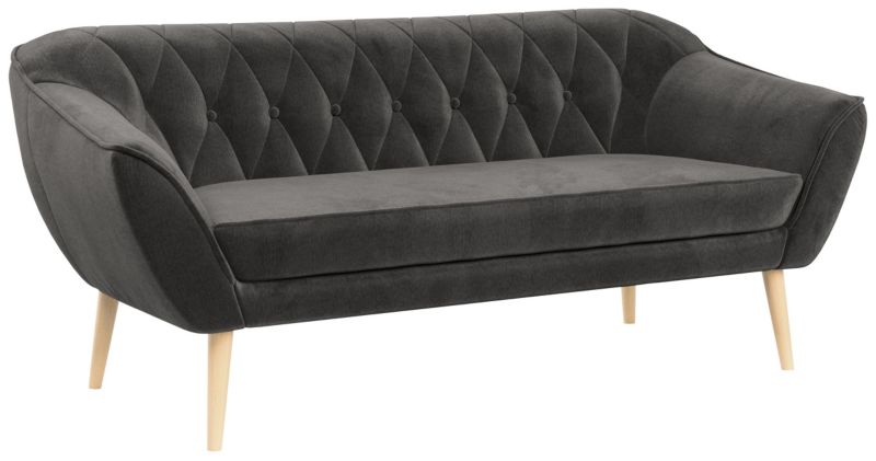 Sofa MKS Meble PIRS 3 ciemnoszary welwet 1szt.