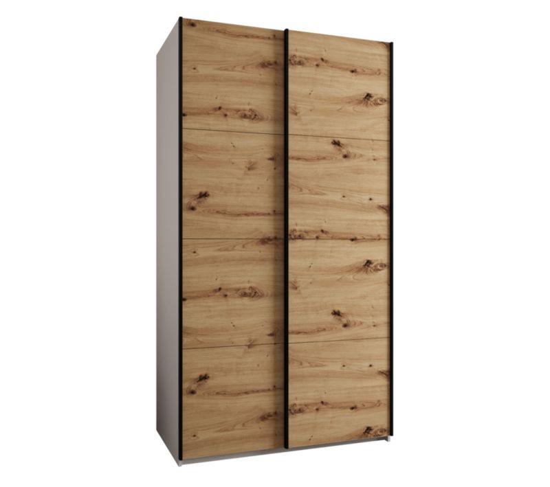 Szafa przesuwna Abiks LUX wysoka szer.140cm biały/artisan/czarny 1szt.