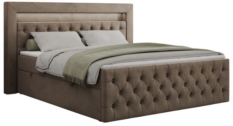 Łóżko kontynentalne MKS Meble GOLD 9 180x200 H4 Brązowy welvet 1szt.