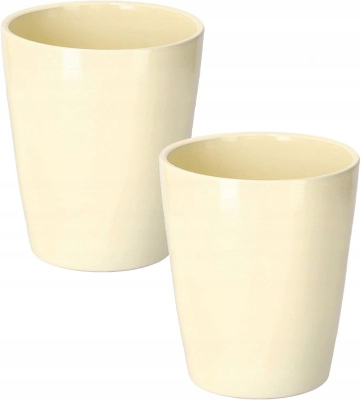 Doniczka ceramiczna KOTARBAU 12 cm kremowa 2 szt.