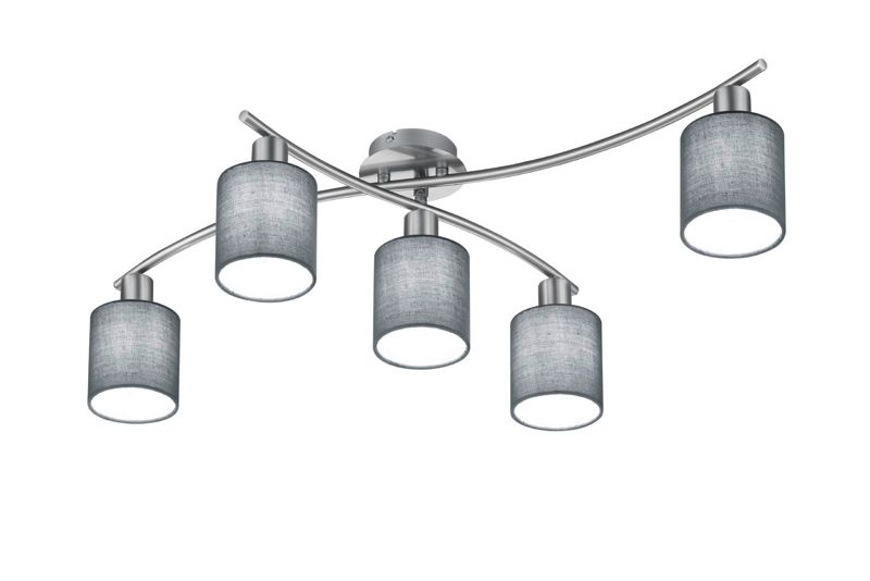 Lampa sufitowa wisząca Trio Garda 9221 srebrno-szara nowoczesna 5xE14 x 1 szt.