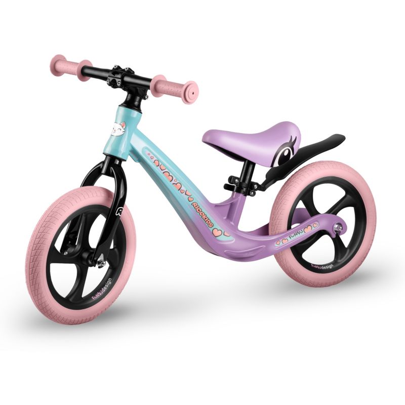 Rowerek biegowy magnesium Ricokids Funnu miętowo-różowy 1 szt.