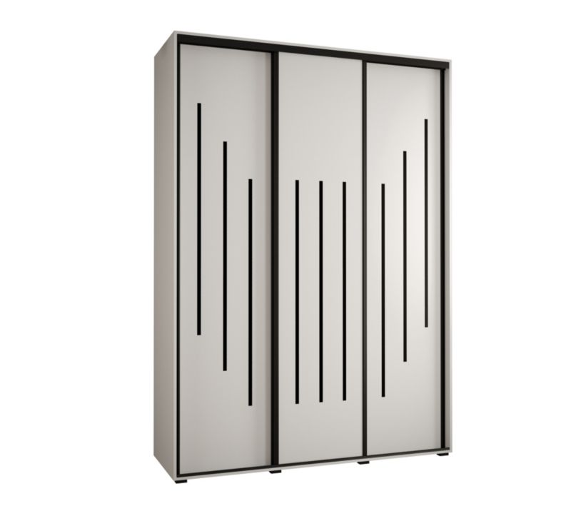 Szafa przesuwna Abiks DAVOS 8 wysoka szer.180cm gł.45cm biały/biały/czarny 1szt.