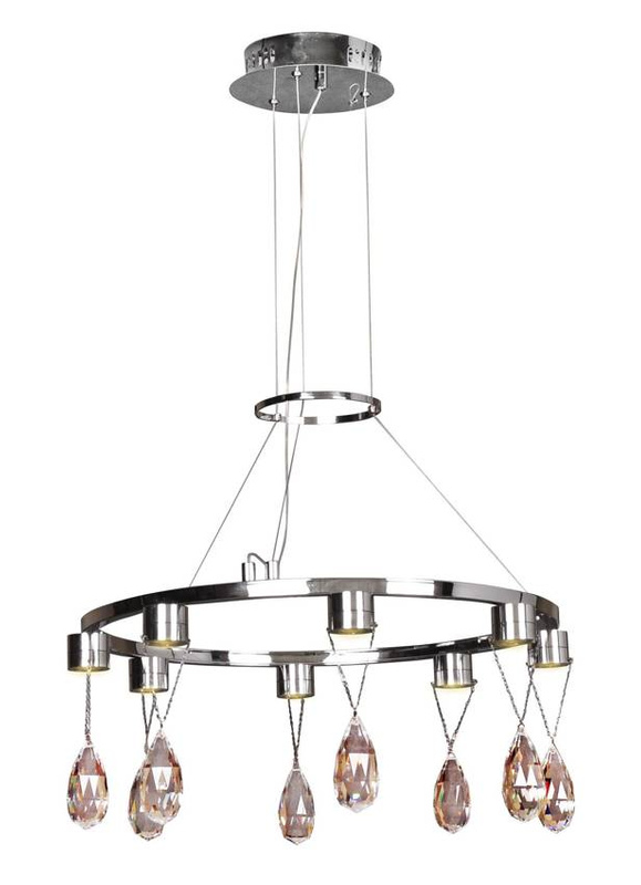 Lampa wisząca LED chrom kryształki Prisma