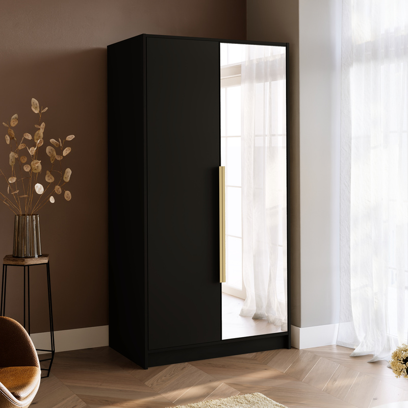 Wąska szafa z lustrem 100 cm do pokoju LESTO dwudrzwiowa