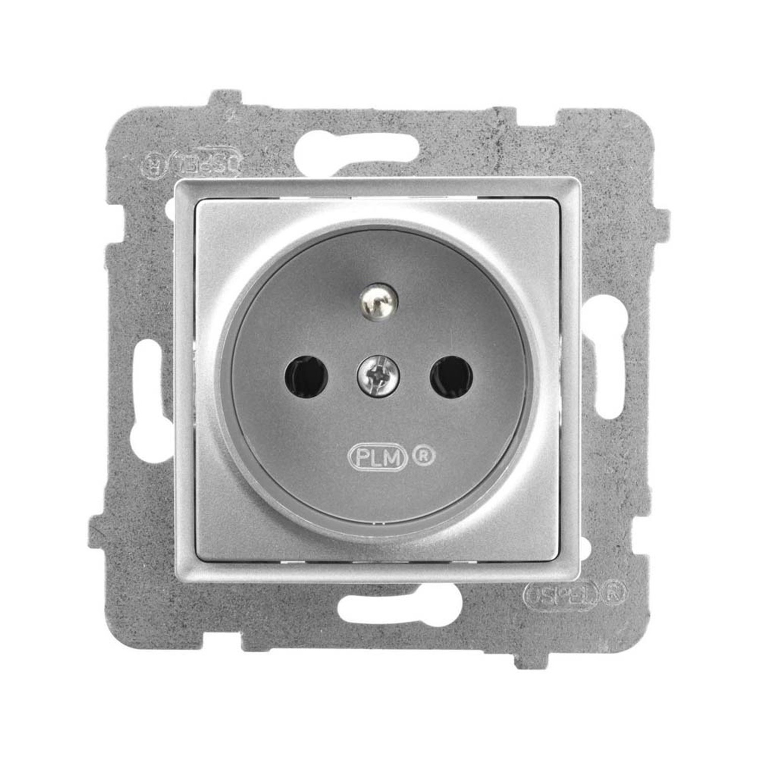 Gniazdo Rosa pojedyncze z uziemieniem srebro