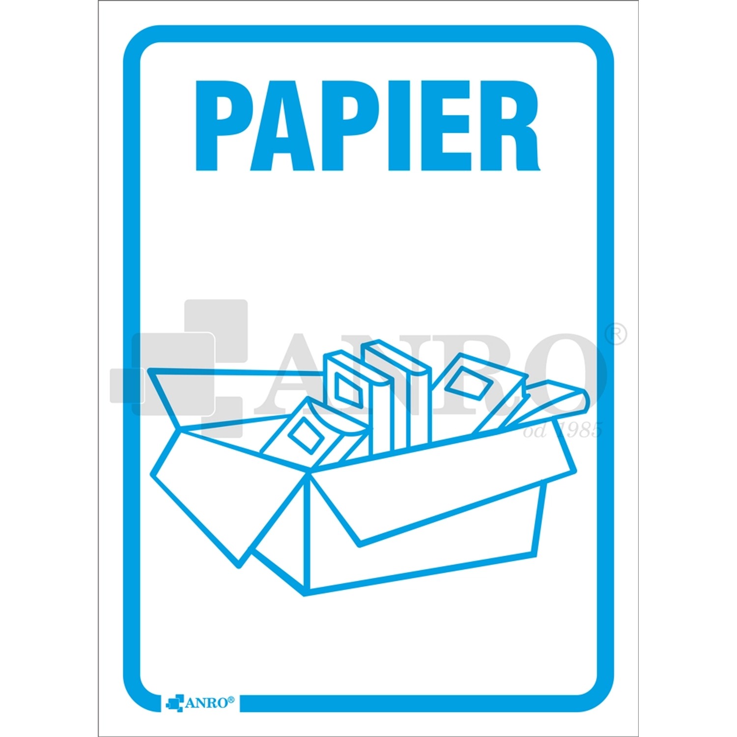 Brik Naklejka na kosz Papier biała 15 cm x 20 cm