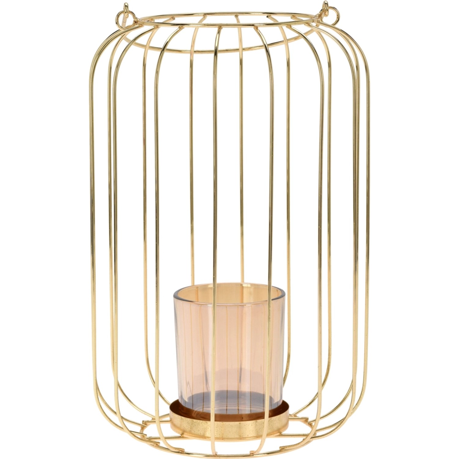 Lampion metal Elegance Gold L
