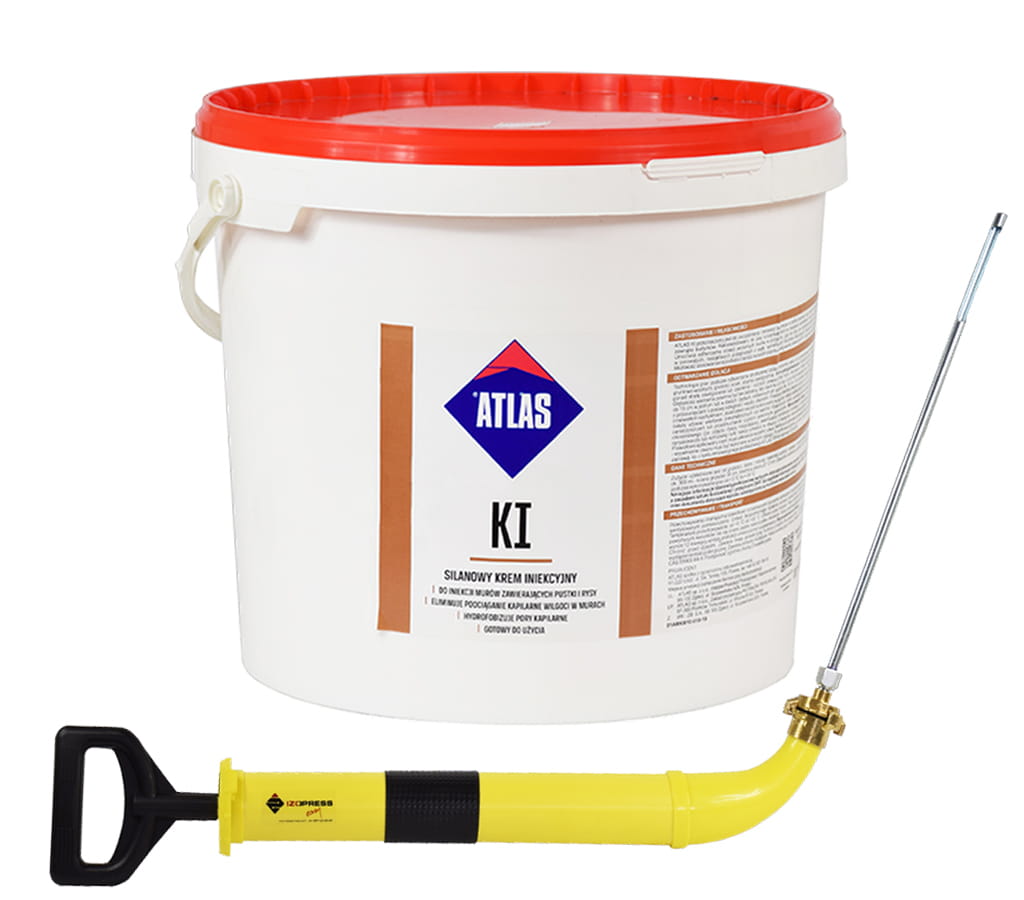 ATLAS KI SILANOWY KREM INIEKCJA PRZECIW WILGOCI - ZESTAW Z POMPKĄ