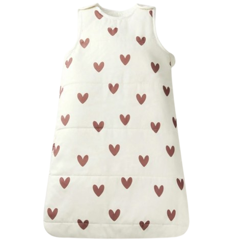 Śpiworek niemowlęcy krótki rękaw z suwakiem Serca Rozmiar do Wyboru NS - 0-6m
