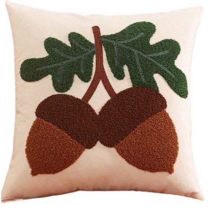 Poszewka tłoczona bukla Żołędzie 45x45 cm Wyprzedaż