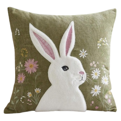 Poszewka na poduszkę haftowana butelkowa zieleń 45x45 cm NS