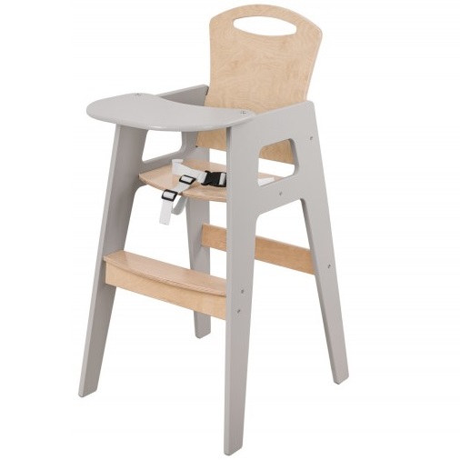 Krzesło do karmienia z pasami bezpieczeństwa kolor szary BR