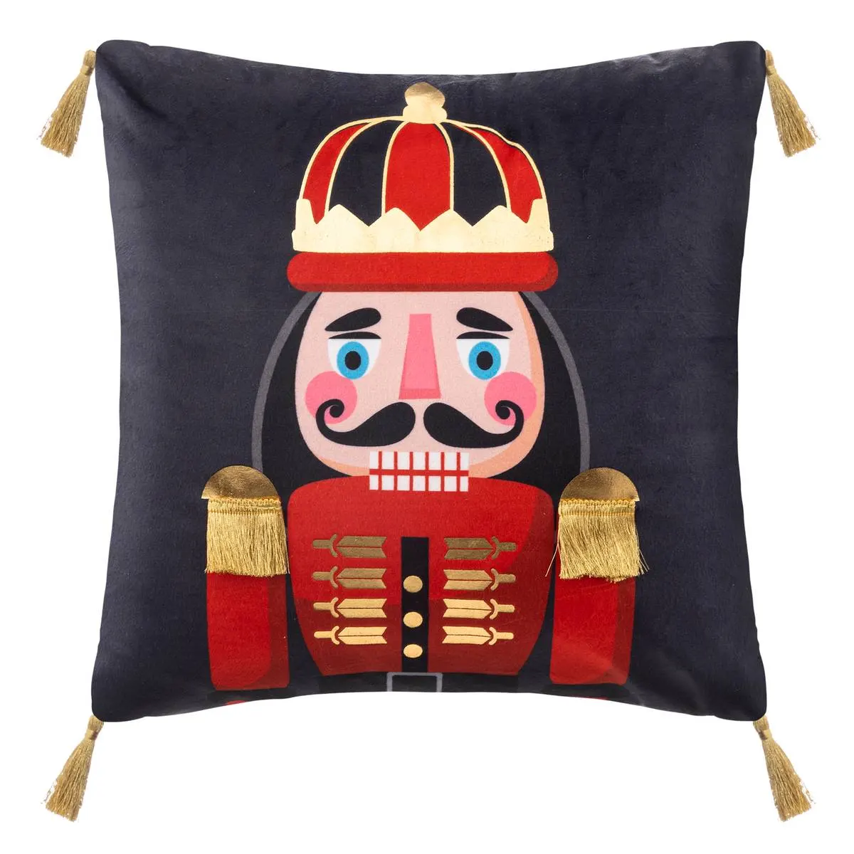 Poduszka dekoracyjna świąteczna z motywem dziadka do orzechów NUTCRACKER CUSHION 40x40 cm db