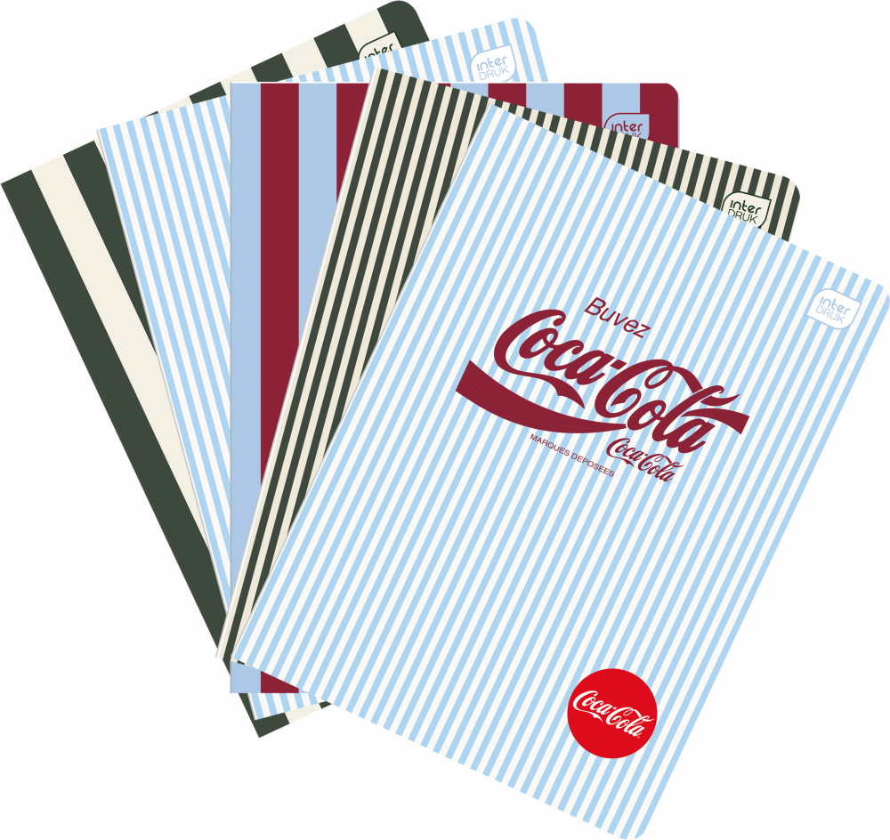 5x Zeszyt A5 Interdruk Coca Cola, w kratkę, 80 kartek, mix wzorów