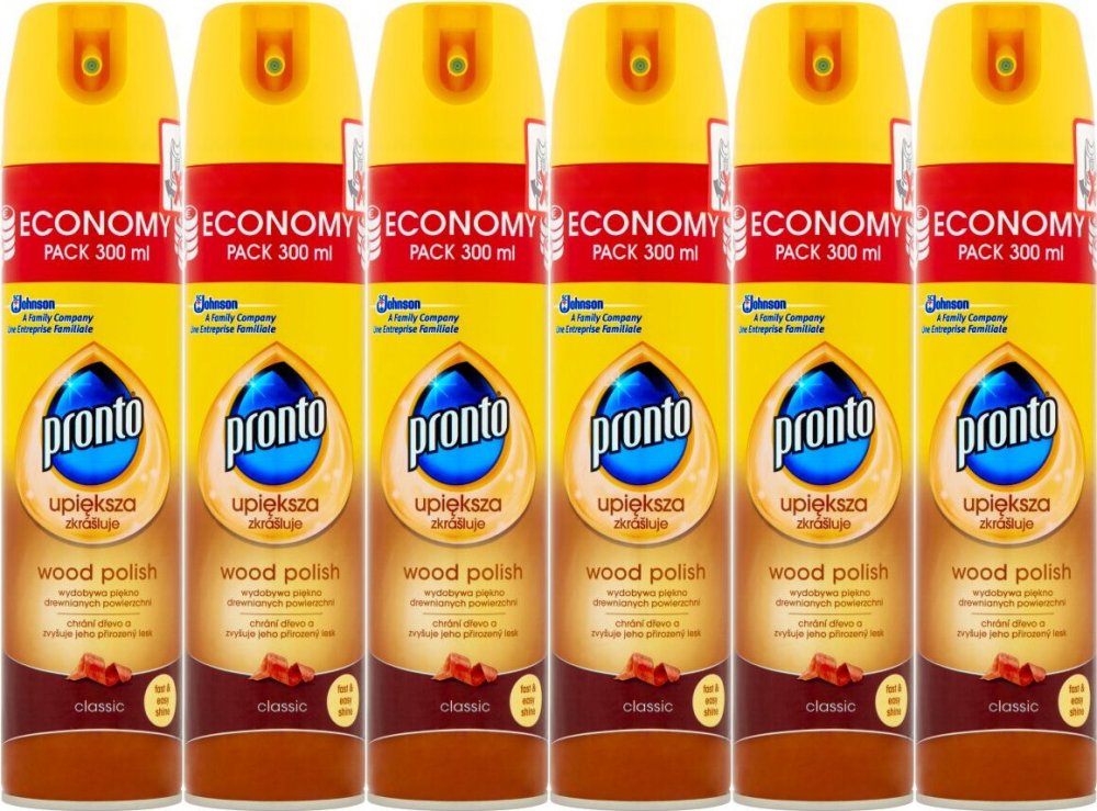 6x Spray do pielęgnacji mebli Pronto Wood Classic, 300ml