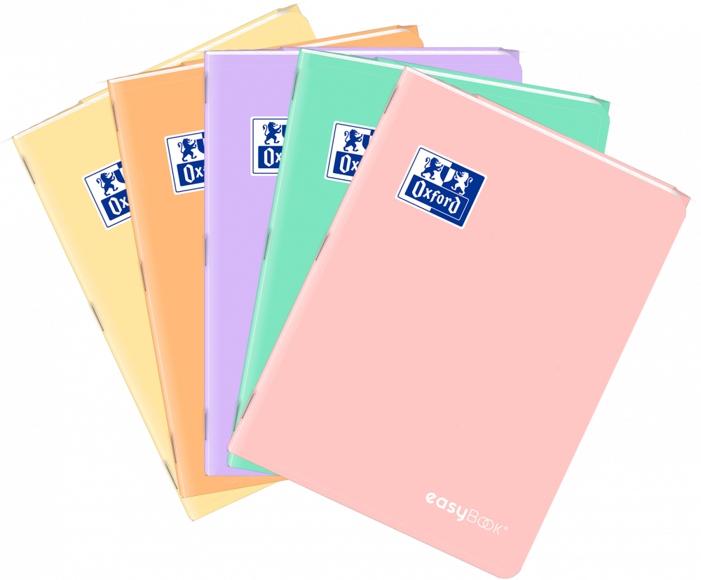 5x Zeszyt w linie Oxford easyBook Pastel, A5, 60 kartek, mix kolorów pastelowych