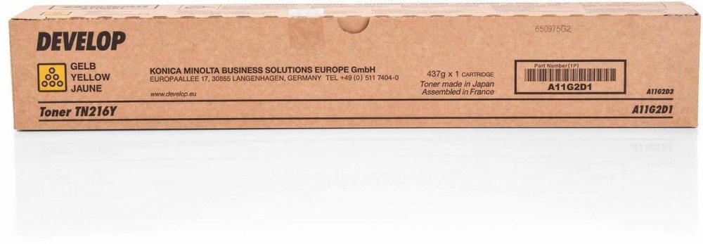 Toner Develop A11G2D1 (TN-216Y), 29000 stron, yellow (żółty)