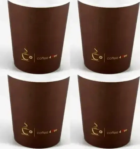 4x Kubki jednorazowe, 150ml, papier, 100 sztuk, brązowy SUP