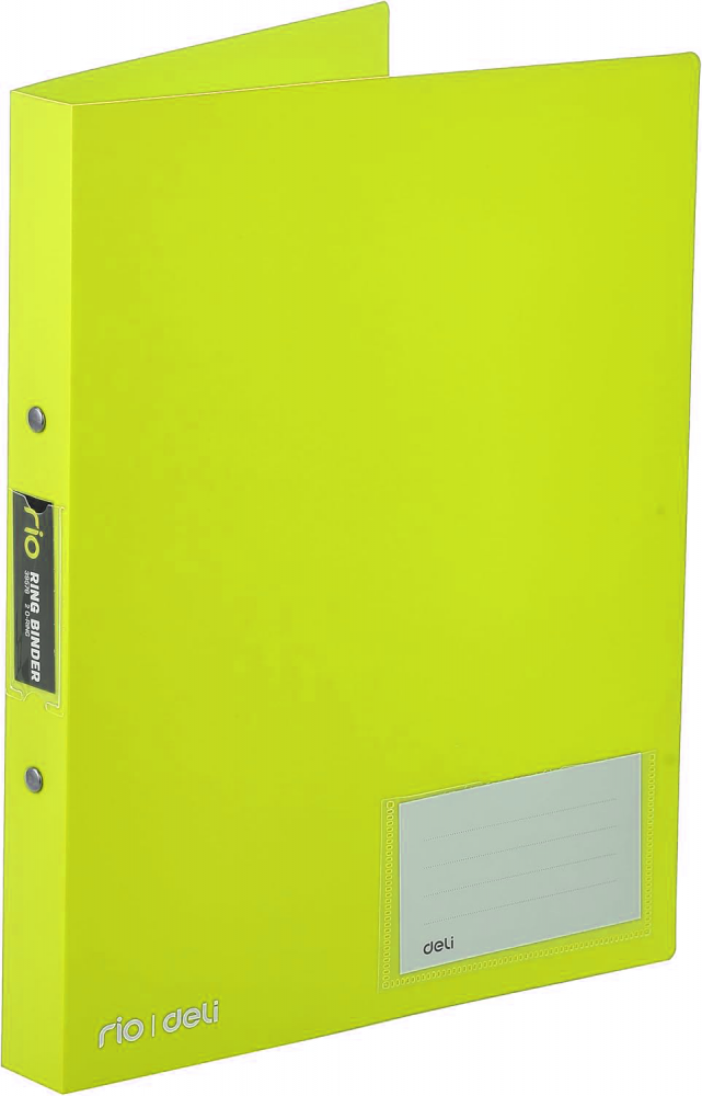 Segregator A4 Deli Rio, PP, 2 ringi, z kieszenią, zielony
