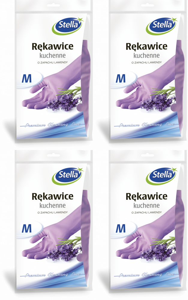 4x Rękawice kuchenne Stella, rozmiar M, lawendowe, 1 para, fioletowy