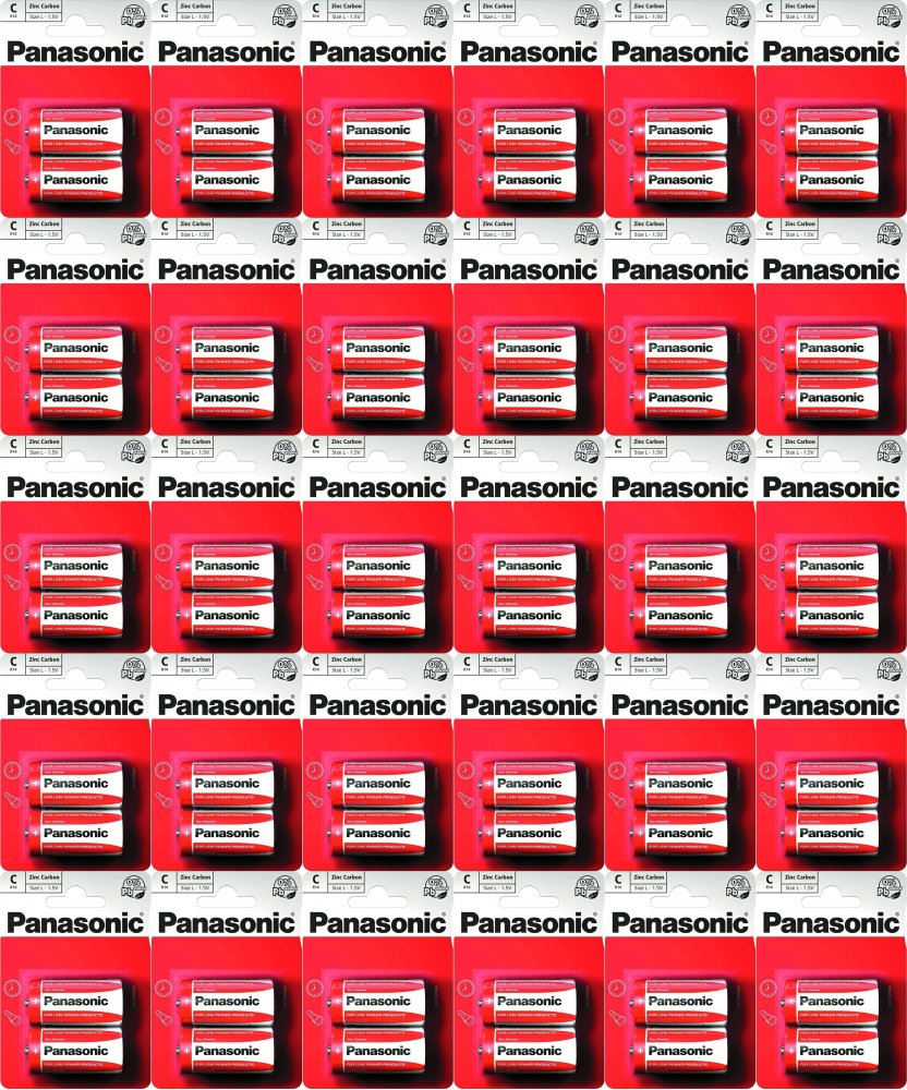 36x Bateria cynkowo-węglowa Panasonic, 1.5V, C/R14, 2 sztuki
