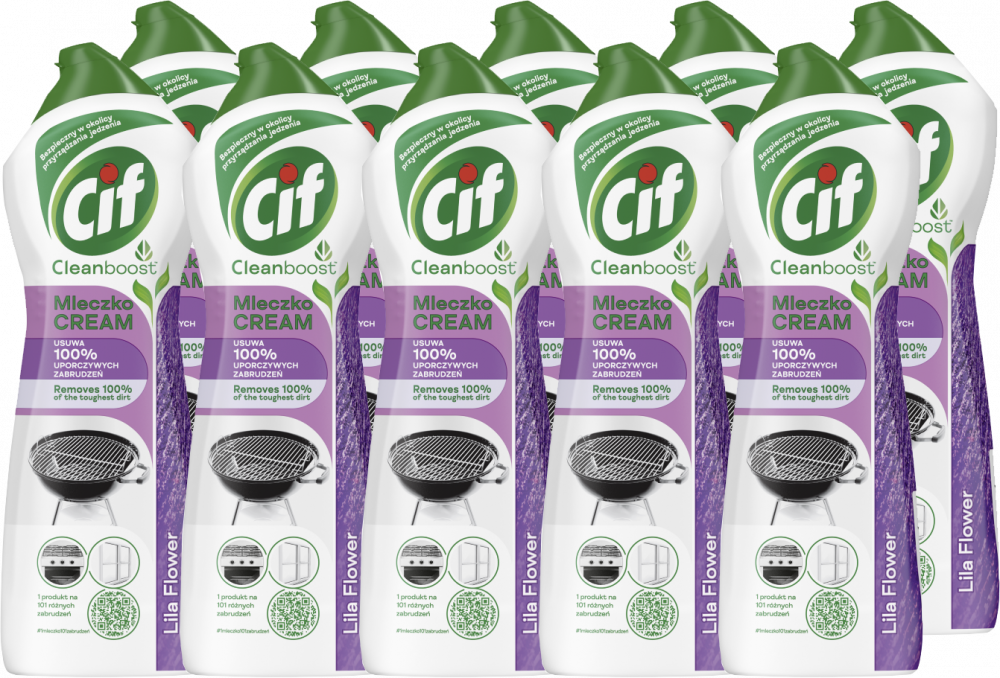 10x Mleczko do czyszczenia Cif Cream Lila Flowers, 780g