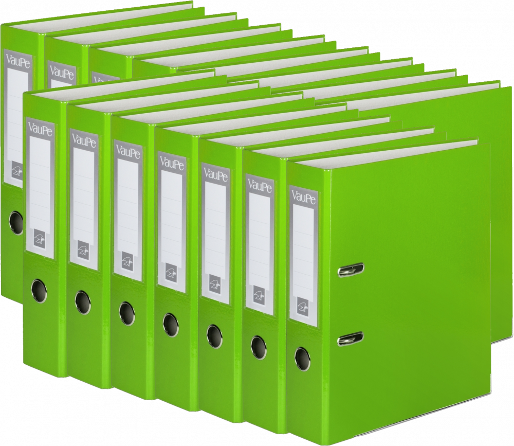 15x Segregator A4 VauPe FCK, 75mm, do 500 kartek, jasnozielony