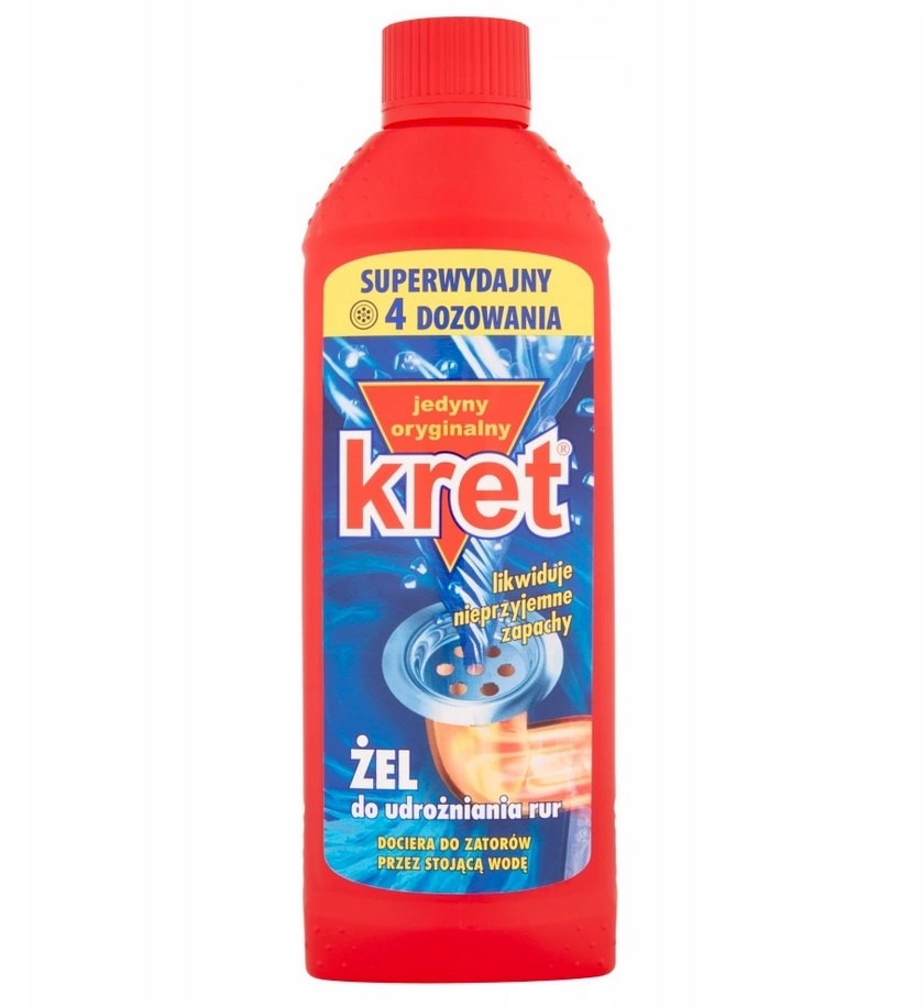 Udrażniacz do rur Kret, żel, 0.5l