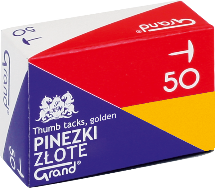Pinezki Grand, 50 sztuk, złoty