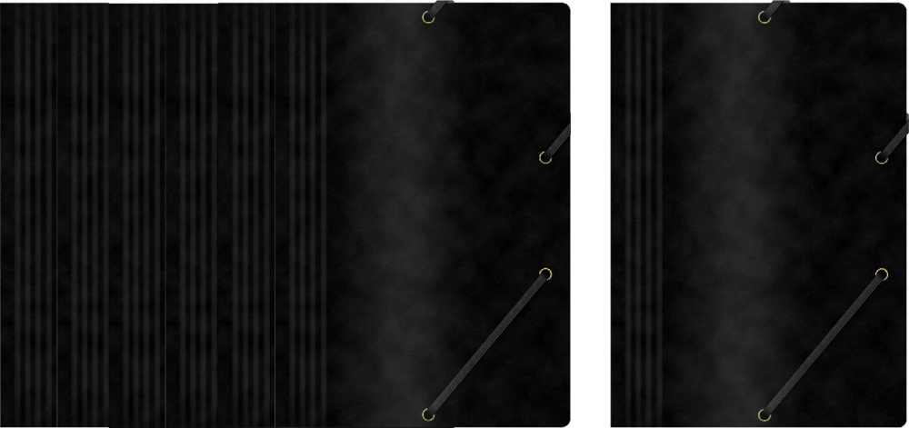 10x teczka z gumką Office Products, A4, 390g/m2, preszpanowa, czarny